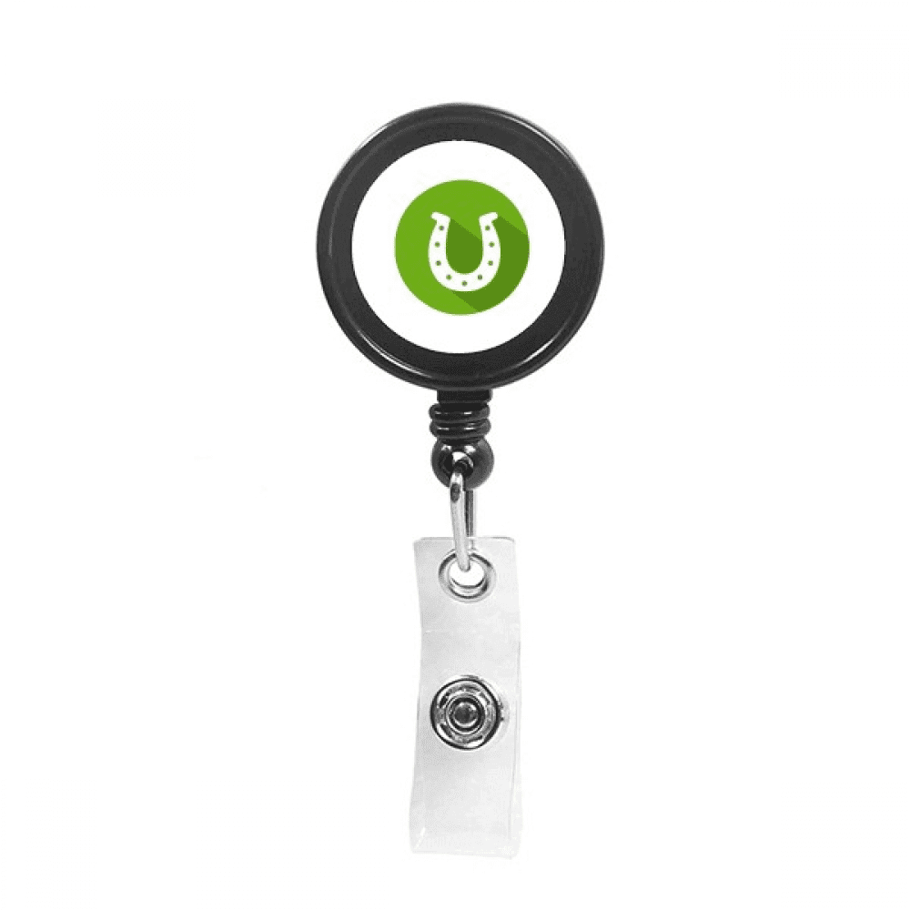 Green Round Horseshoe Logo Festival Retractable Keychain Badge Holder ID Badge