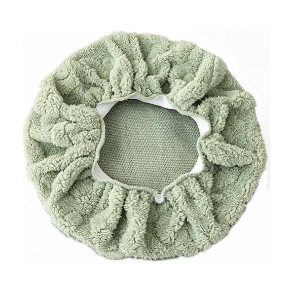 Green Round Stool Slipcover, Elastic Band Seat Cover for Footrest – Cozy Fleece for 30-36cm Diameter, Renews Worn Stool Look, Budget Friendly Gift for Friend