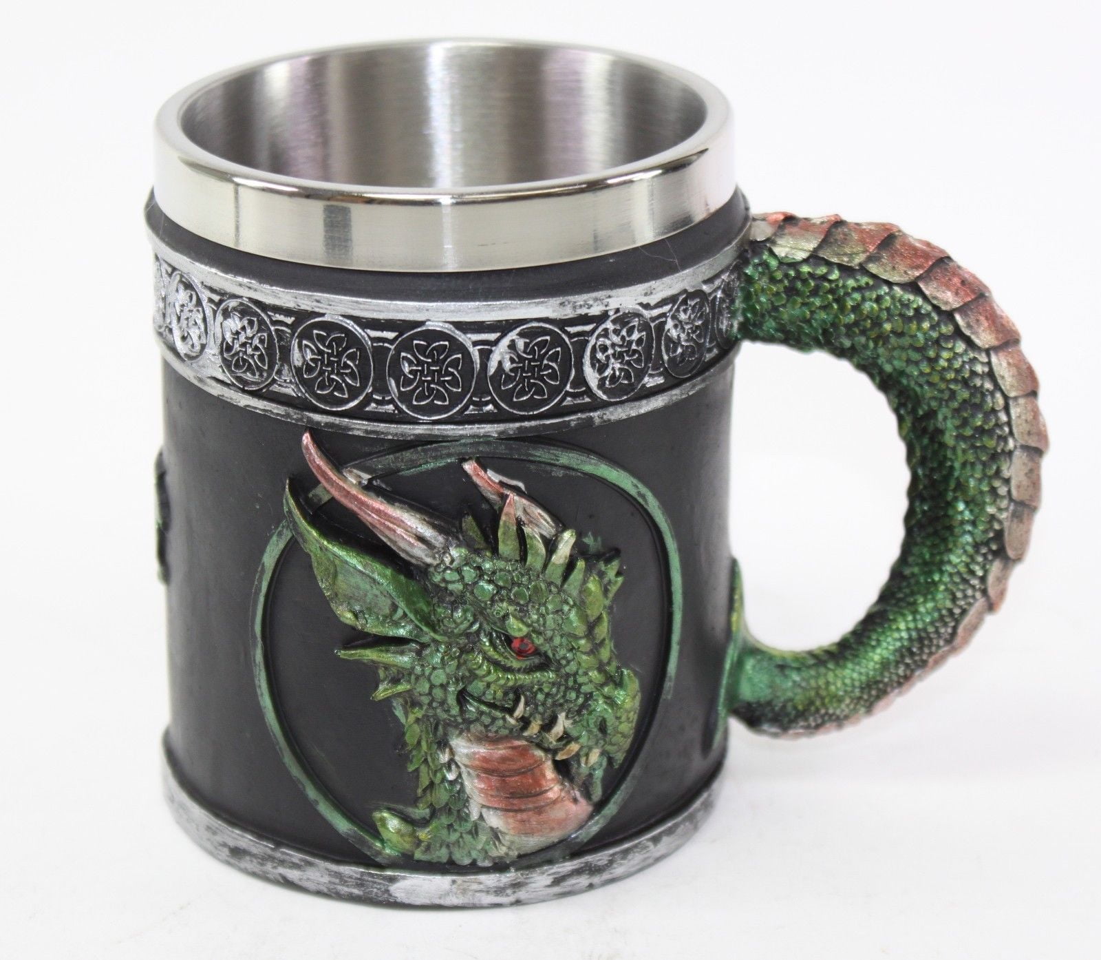Green Royal Dragon Mug Serpent Handle Medieval Collectible Home Decor Gift G16592