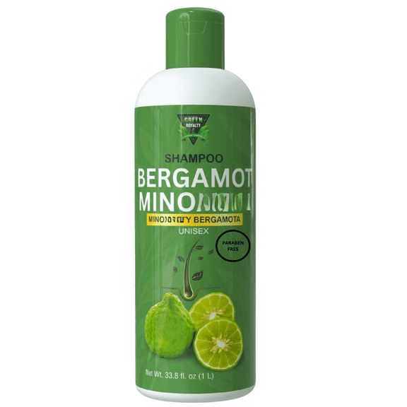 Green Royalty Bergamot Shampoo, Paraben Free, Unisex Daily Hair Cleanser, 33.8 fl oz (1L), Herbal Hair Care Formula