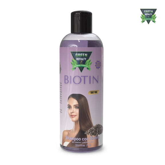 Green Royalty Biotin Shampoo, Salt-Free Hair Care Shampoo with Chia and Jojoba Oils, Nourishing & Strengthening Hair Shampoo for Women and Men, 33.8 fl oz (1L)