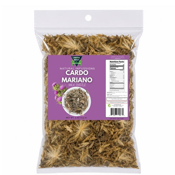 Green Royalty Cardo Mariano 4 oz  Premium Milk Thistle Herb for Herbal Tea - 100% Raw, Vegan  Natural Infusion  Non-GMO  Product of Mexico