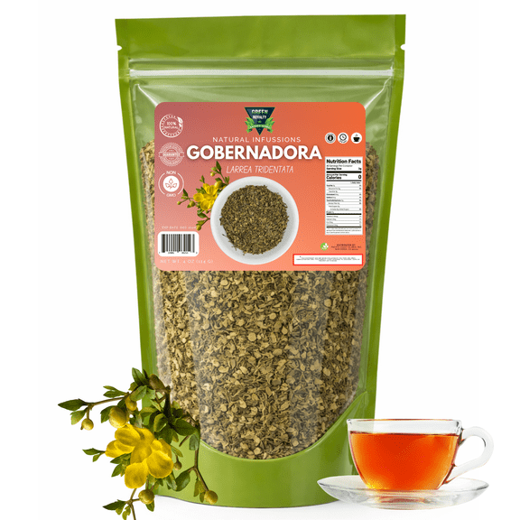 Green Royalty Gobernadora Tea Larrea Tridentata Herbal Tea | Dried Gobernadora Leaves | Caffeine-Free Herbal Infusion | Traditional Herbal Tea | 100% Natural Loose Leaf