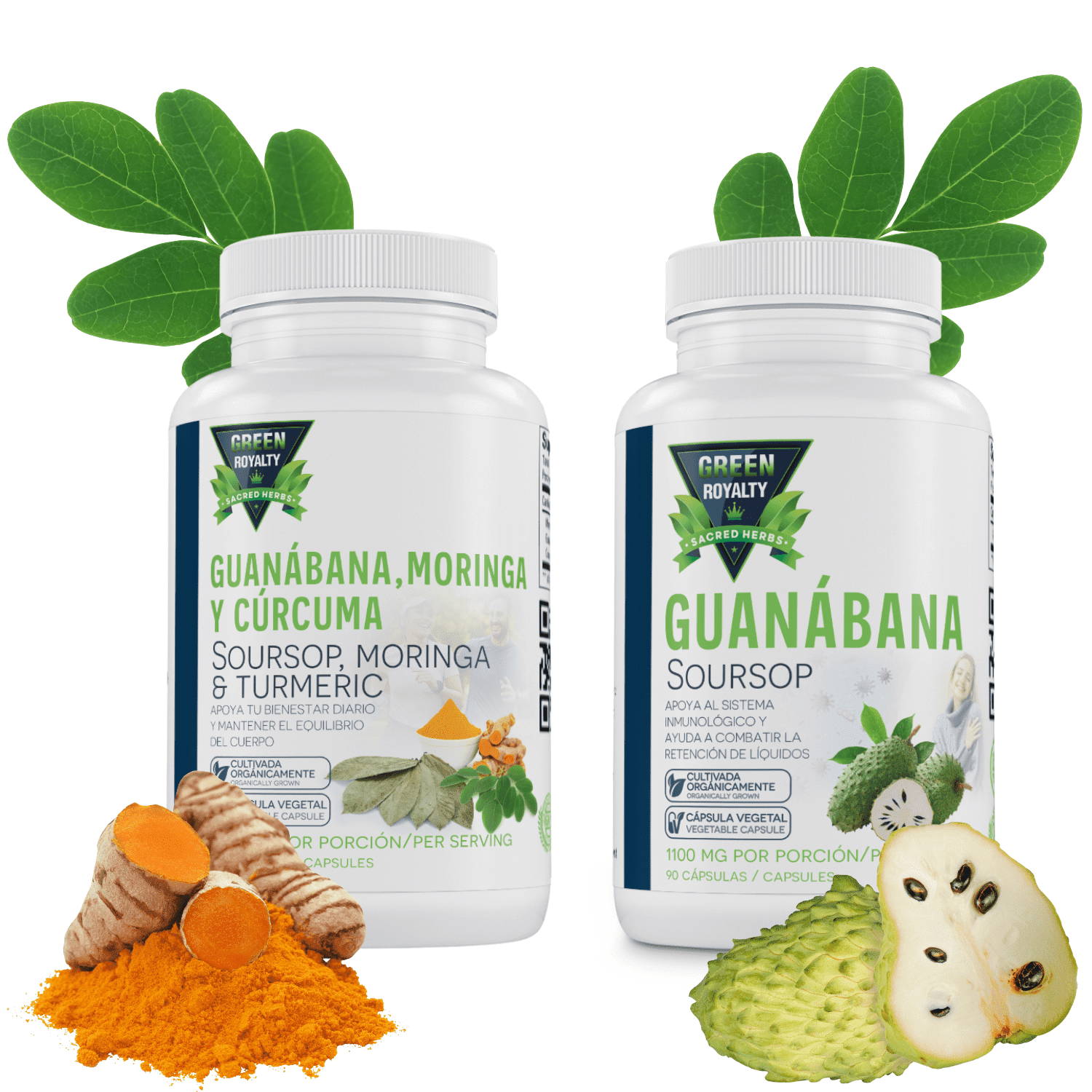 Green Royalty-Guanabana,Moringa & Curcuma 3-in-1 (90 Capsules