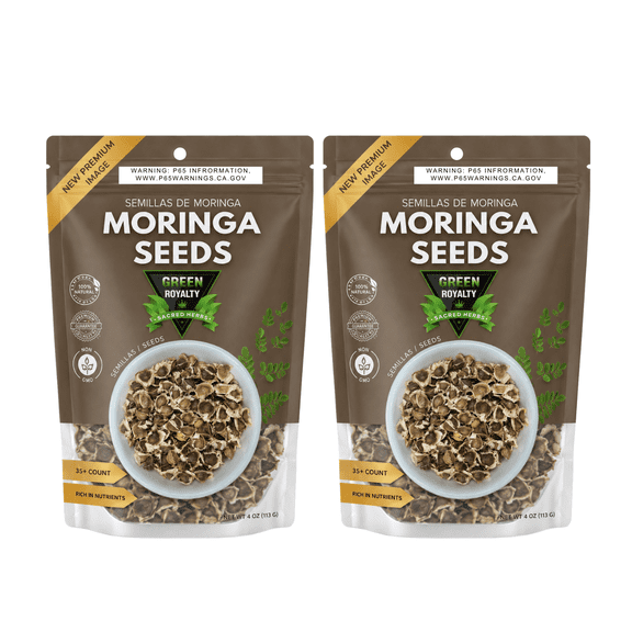 Green Royalty Moringa Seeds 350+ Count, Natural Plant-Based Seeds, Non-GMO, Raw or Roasted, Daily Wellness Support, 2 Month Supply
