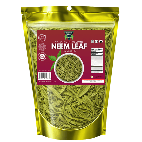 Green Royalty Neem Leaf Tea Dried Neem Leaves, Loose Leaf Herbal Infusion, Natural Neem Tea for Daily Wellness, 4 oz