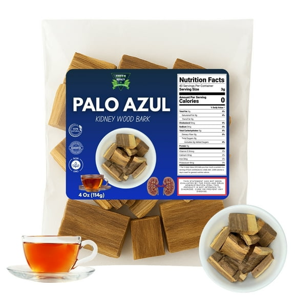 Green Royalty Palo Azul Kidney Wood Bark Tea 4 oz Bag, Natural Herbal Loose Bark, Makes 30+ Cups
