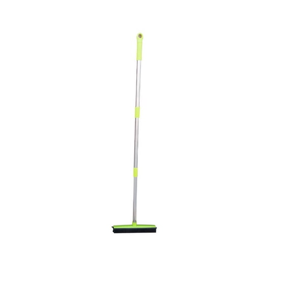 Green Rubber Carpet Hair Broom And Floor Squeegee Mop Green 3 Section Extendable Handle For Pet Hair Dust And Cleaning