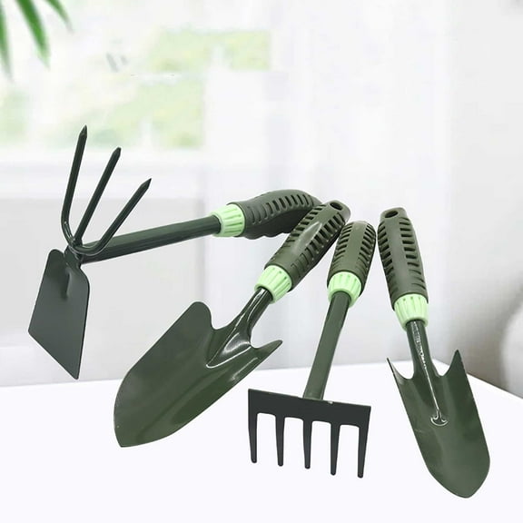 Green Rubber Horticultural Shovel | Heavy-Duty Metal Small Hoe for Flower, Vegetable Planting, Succulent Garden, Outdoor Plowing | Non-Slip Handle, Rust-Resistant, 1 Pack