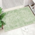 thumbnail image 1 of Green Rug Washable Small Entryway Rug Boho Bathroom Rugs for Bedroom Non Slip Throw Carpet Sage Green Entry Area Rug for Front Door Laundry Room Soft Floral Indoor Home Decor 2''x3'', 1 of 6