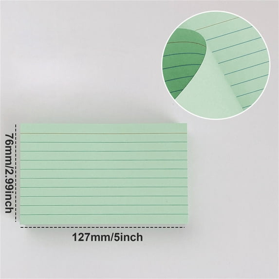 Green Ruled Index Cards 5x7 Inch 50 Pack Thick Study Flash Cards Lined Note Cards for School Office Home Organization Durable Cardstock