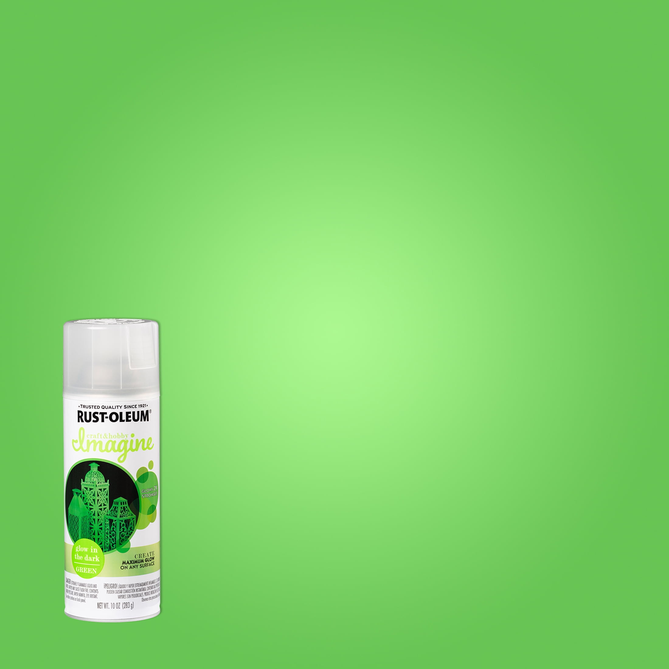 4 Pack, Green, Rust-Oleum Craft & Hobby Flat Imagine Glow in the Dark Paint- 353725, 10 oz.