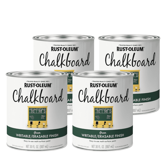 4 Pack, Green, Rust-Oleum Matte Specialty Chalkboard Paint-32 oz