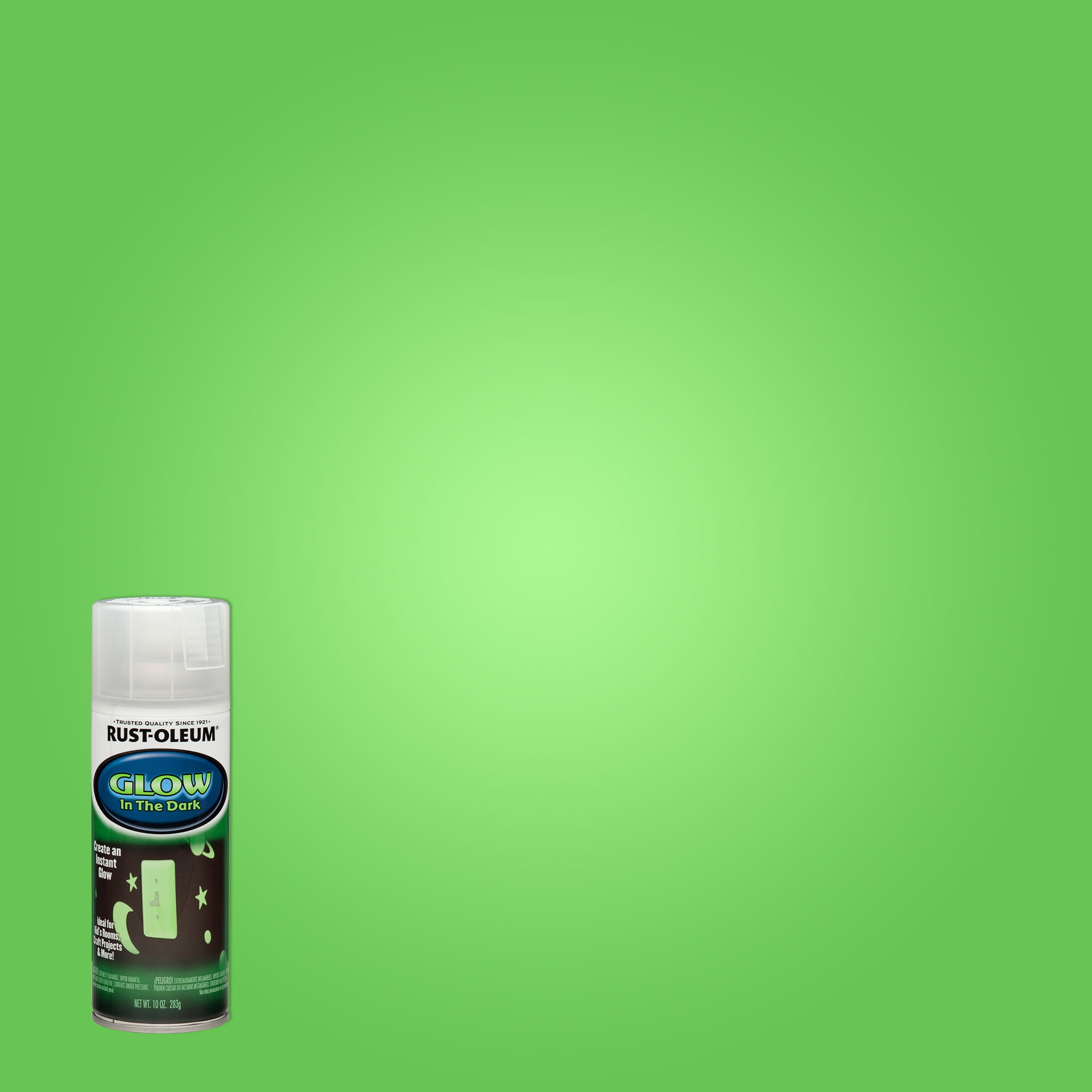 Rust-oleum glow in the dark will work, but you have to paint first with a  neon color such as key lime gloss.