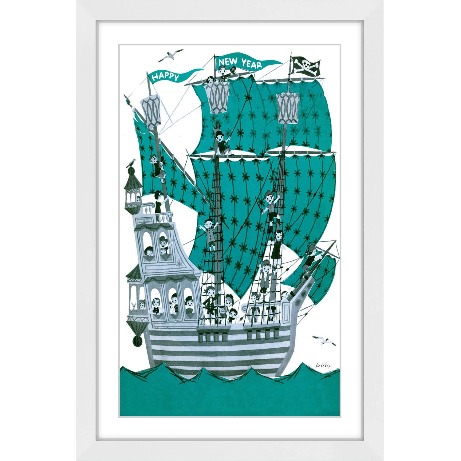 "Green Sails" Framed Painting Print