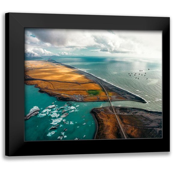 Green, Sam 14x12 Black Modern Framed Museum Art Print Titled - Japkulsairlaandsup3;N From Above