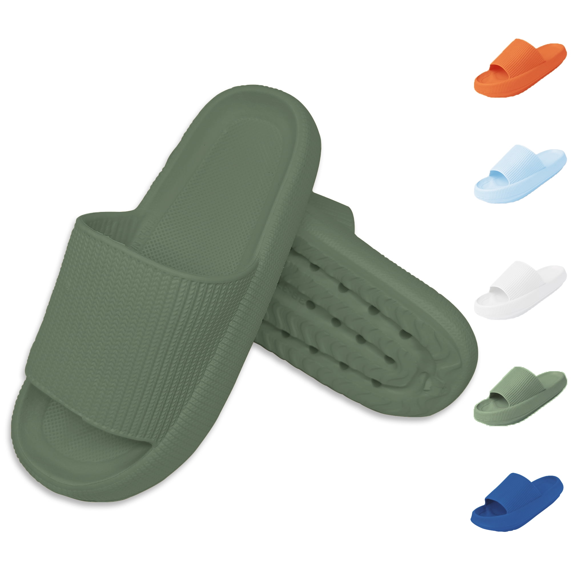 Green Sandals for Women and Men,Non-Slip Bathroom Shower Sandals,Soft ...