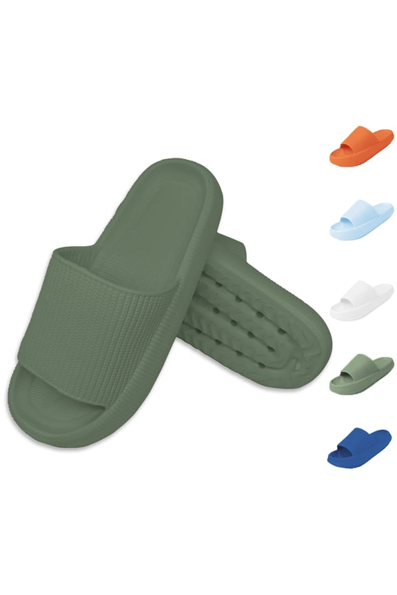 Green Sandals for Women and Men,Non-Slip Bathroom Shower Sandals,Soft and Thick Sole Cloud Slippers