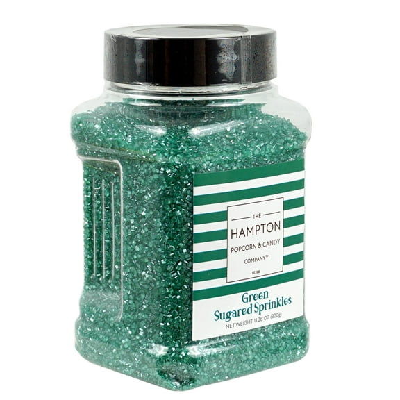 Green Sanding Sugar Green Sprinkles 11.28 oz, Green Sugar Sprinkles, Sanding Sugar For Cookie Decorating, Green Sanding Sugar For Baking, The Hampton Candy Company