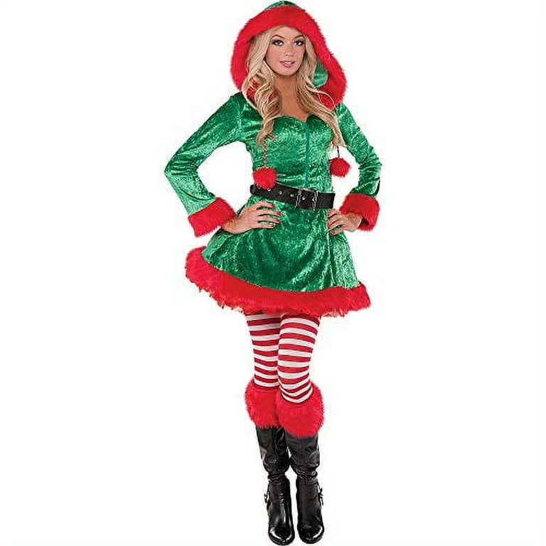 Green Sassy Elf Adult Costume Medium Walmart