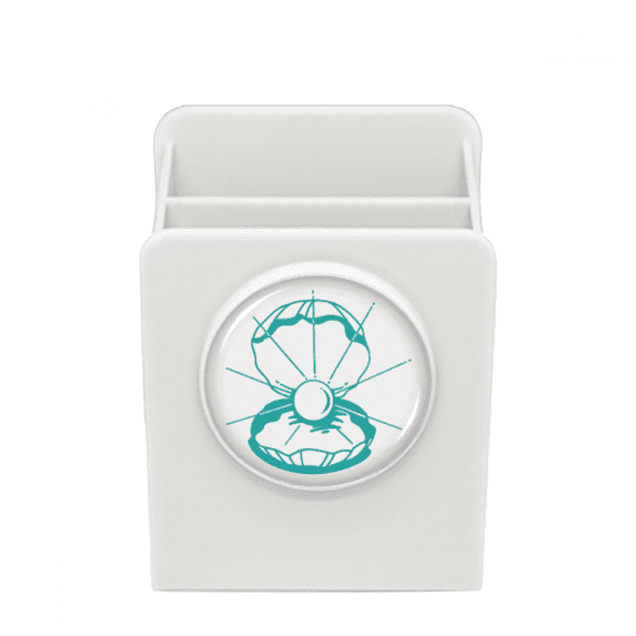 Green Scallop Marine Life Illustration Desk Pencil Holder Cup Pen Organizer