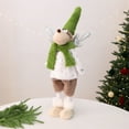 thumbnail image 1 of Green Scarf Santa Claus Doll with Reindeer Snowman Christmas Decorations for Window Display Indoor Outdoor Holiday Ornaments（Green-D), 1 of 6
