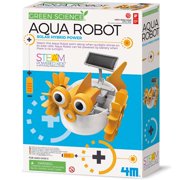 4M Green Science Aqua Robot - DIY Water Swimming Fish Toy Robot, Solar & Battery Hybrid Power, STEM Building Craft & Activity Set, Kids Ages 5+