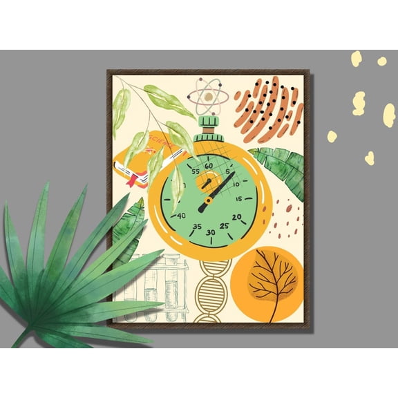 Green Science Art Print - Boho Classroom & Nursery Wall Decor 8x12 UNFRAMDE