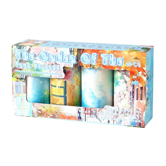 Green Scrapbooking Tape 4 Designs Spring Fall Winter Themes Identity Gluey Crafting Materials