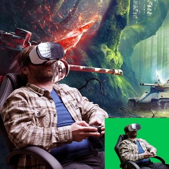 Green Screen Backdrop with Stand, 8x7.2ft Portable Greenscreen Background with Stand, T-Shape Green Screen Stand kit with 6 Spring Clamps, Sandbag, Carry Bag for Zoom, Video