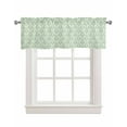 thumbnail image 1 of Green Scroll Floral Kitchen Valances for Windows Farmhouse Linen Window Valance Curtain for Living Room Window Treatment Baroque Damask Medallion Pattern Valance Rod Pocket Topper Drape, 54 x 18 Inch, 1 of 6