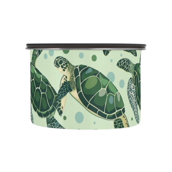 Green Sea Turtle Bubble Airtight Coffee Bean Canister 17oz Food Storage Containers with Lids For Gournd, Tea, Sugar, Flour, Rice, Cereal, Candy Cookie Jar