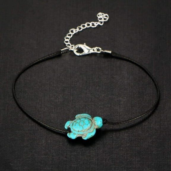 Green Sea Turtle Turquoise Bead Anklet