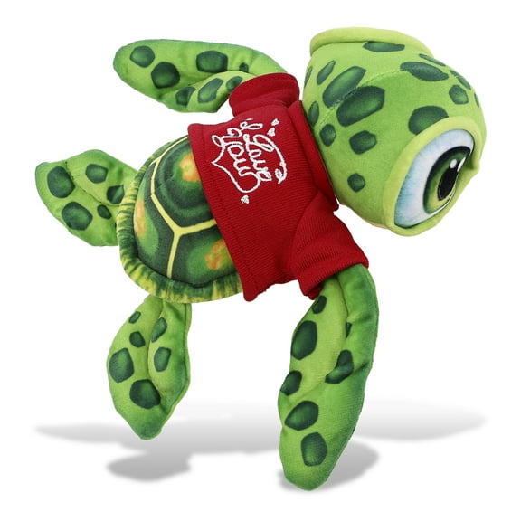 DolliBu I LOVE YOU Plush Buddies Green Sea Turtle Plush- Cute Turtle Plush Stuffed Animal with I Love You Red Shirt For Valentine, Anniversary, Romantic Date, Boyfriend, or Girlfriend Gift  14 Inche