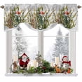 thumbnail image 1 of Green Seahorse Tie Up Valances Curtain, Seaweed Watercolor White Wood Grain Winter Adjustable Rod Pocket Short Window Treatment Tie Up Curtains Valances for Kitchen Living Room Bathroom 42x12 Inches, 1 of 9
