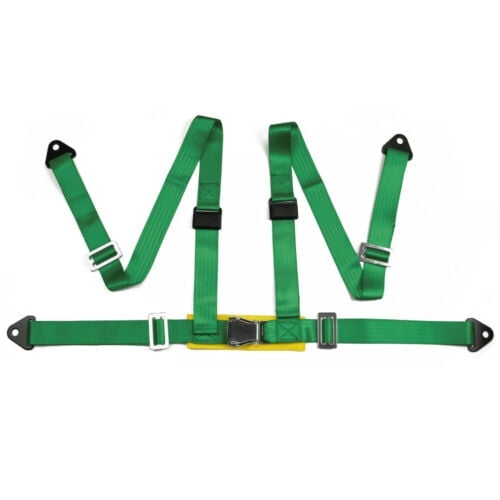 Green Seat Belt Racing Harness Competition Style 4 Point Snap-In 2" with Camlock