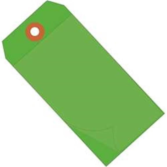 Green Self-Laminating Tags - 6.25 x 3.12 in. - Case of 100 - Durable Vinyl
