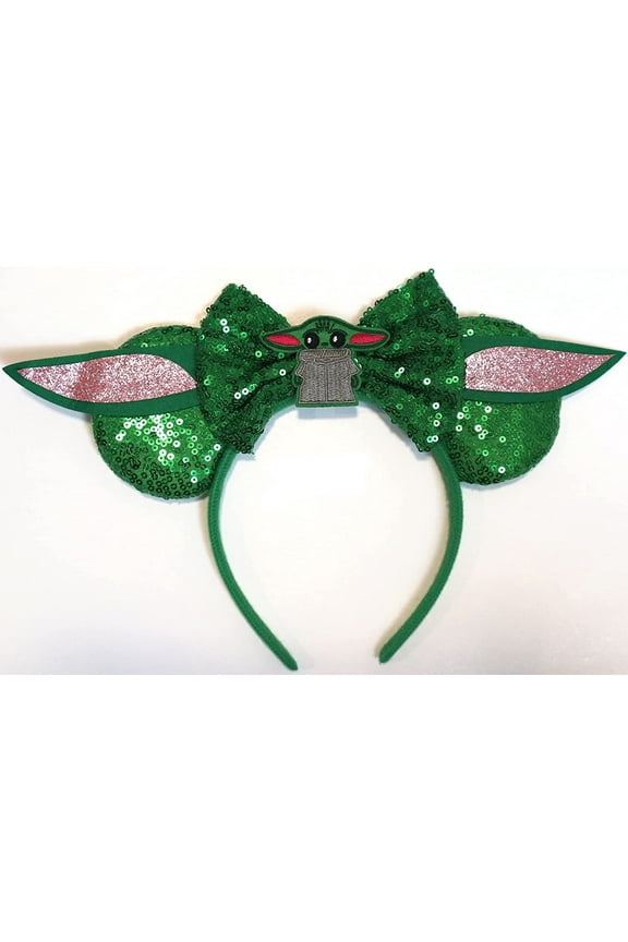 Green Sequin Mickey Minnie Ears Headband / Minnie Inspired Princess Ears / Minnie Headband