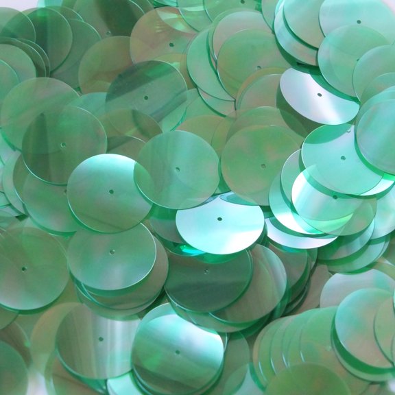 Green Sequins 20mm Crystal Rainbow Iris Iridescent Made in USA