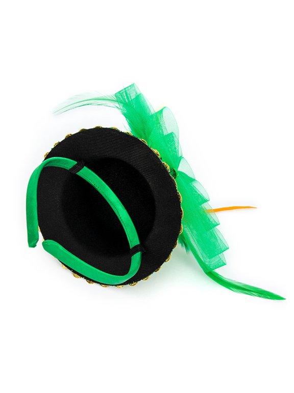 Green Sequins Hat Headband for StPatrick Day Decorative Irish Festive Hair Hoop Party Supplies Carnival Hair Ornament