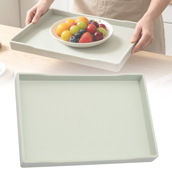 Green Serving Tray for Serving Accessory, Spa, Coffee, Drinks, Wine, Tea, Bar, Party, Seasoning, Perfume and Display Use (Small,9.6×7.1×0.82 in)