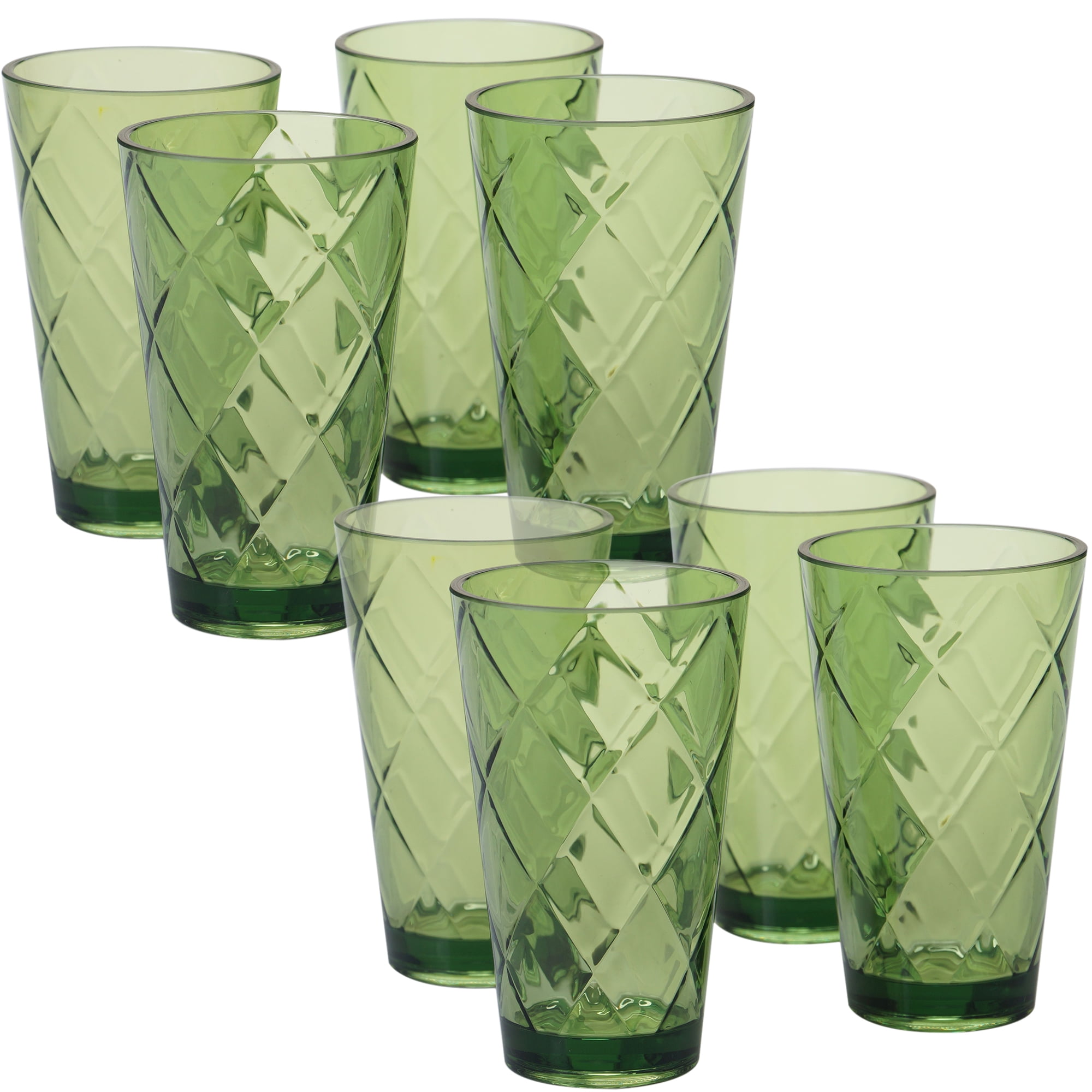 SUNNOW 11 Ounce Stackable Glass Cup,Iced Tea Glasses for Water,  Beverage,Juice, Wine,Cocktail and Beer,Set of 4