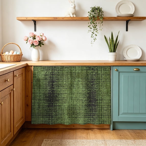 Green Shabby Cabinet Curtains 28