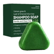 Green Shampoo,Shampoo Bar,Herbal Bar Shampoo For Thinning Hair,Nature Seven Green Soap Shampoo, Nature Triangle Shampoo Bar, Polygonum Shampoos Soap, Cepress Orientalis120g/4.23oz