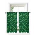 thumbnail image 1 of Green Shamrock Curtains 45 Inch Length, Sheer Curtains for Bedroom Living Room Window St. Patrick's Day Spring Lucky Vintage Rod Pocket Drapes Kitchen Curtains Small Half Window 42"x45" 2 Panels, 1 of 6