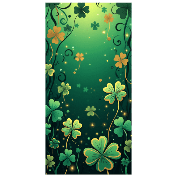 Green Shamrock St Patrick's Day Floral Backdrop Banner Party Background Decorations Lucky Props Event Decor Celebrations Festive Display