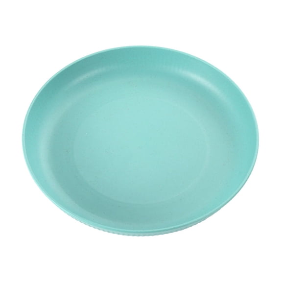 Green Shatterproof Dinner Tray Plate Reusable Plastic Microwave Dishwasher Safe Wheat Straw Fiber Office Kids Camping 1Pc 9.06X9.06X1.38In 0.2Lb
