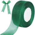 thumbnail image 1 of Green Sheer Ribbon, 50 Yards 1-1/2 inch Wide Shimmer Sheer Organza Ribbon for Bow Making, Gift Wrapping, Box Packaging, Crafting, Christmas Decoration and More, 1 of 7