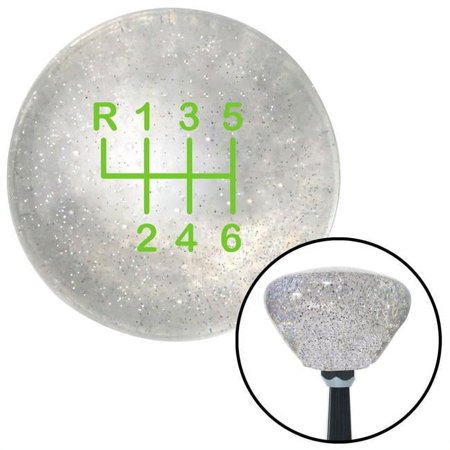 Green Shift Pattern 20n Clear Retro Metal Flake Shift Knob with M16 x 1.5 Insert