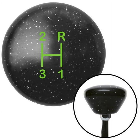 Green Shift Pattern 43n Black Retro Metal Flake Shift Knob with M16 x 1.5 Insert Brody